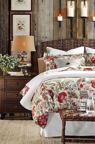 Traditional Master Bedroom With Pottery Barn Seagr Headboard Traditional Master Bedroom With Pottery Barn Seagr Headboard Allegra Palampore Duvet Cover Hardwood Floors