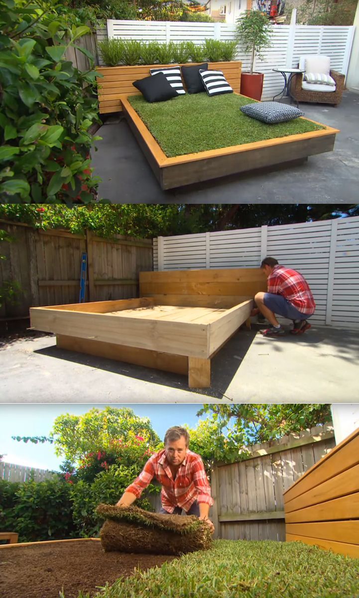 Build this sleek and modern grassy daybed for your outdoor ... Build this sleek and modern grassy daybed for your outdoor ... on Living Spaces Outdoor Daybed id=70118