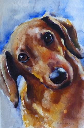 Arte Dachshund, Dachshund Drawing, Dachshund Art, Dog Drawing, Daschund, Weenie Dogs, Weiner Dog, Doggies, Watercolor Dog