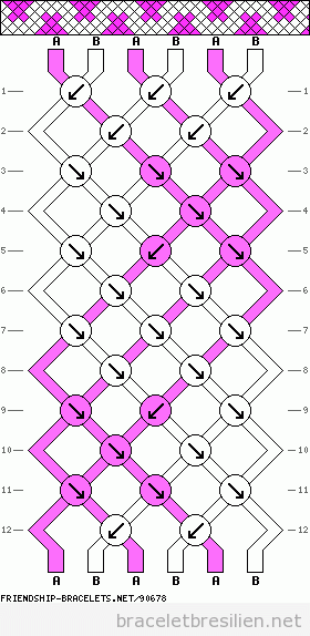 Schème bracelet brésilien simple. ondes ou zigzag