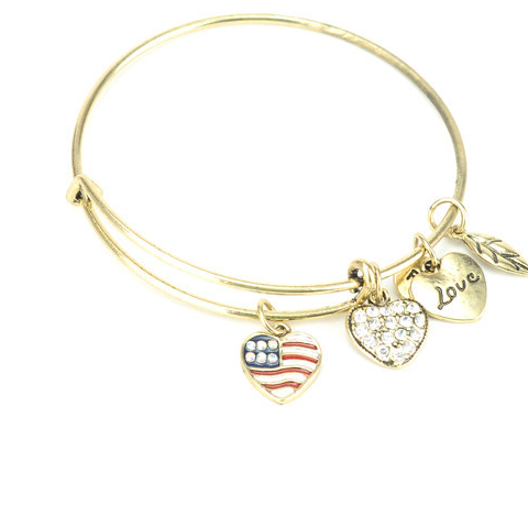 Patriot Love Charm Bangle Charms Bangles - Patriot Pendants Bracelets