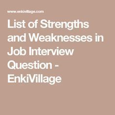 weaknesses list