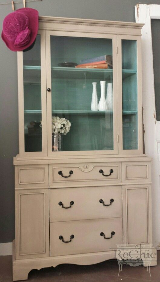 Solid Wood Duncan Phyfe Hutch Painted In A Tiffany Blue Coloured Solid Wood Duncan Phyfe Hutch Painted In A Tiffany Blue Coloured Chalk Paint Benjamin Moore Grant Beige Diy On Exterior Www Facebook