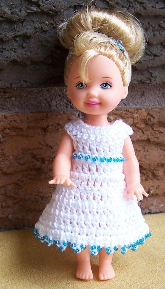 Hand crocheted Mattel Kelly Doll Clothes bright blue