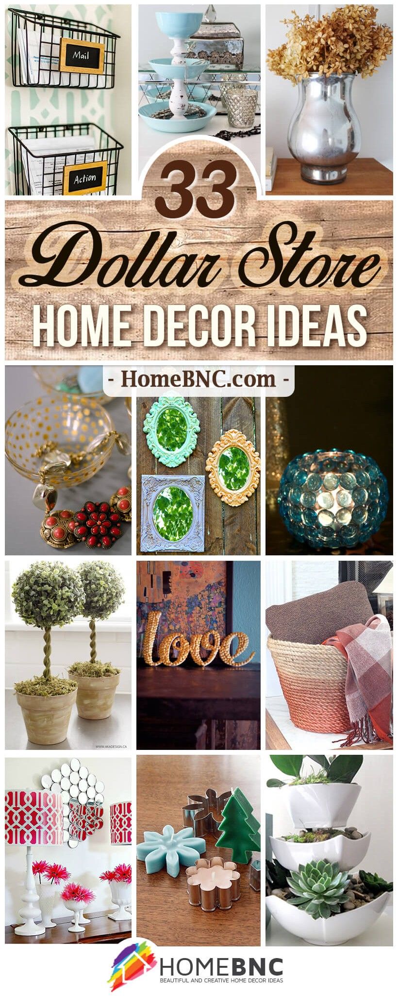 33 Best DIY Dollar Store Home Decor Ideas and Designs for 2018 #cheapdiyhomedecor