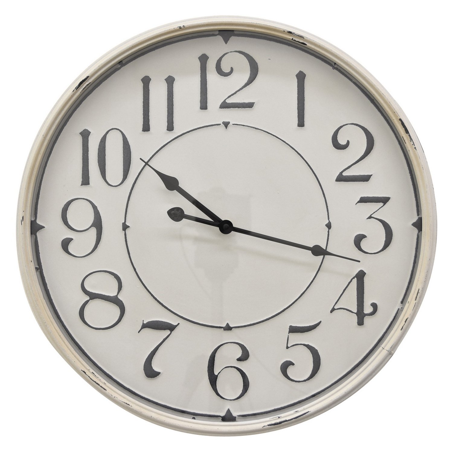 19 " Three Hands Metal Wall Clock in White | Clock, Wall ...