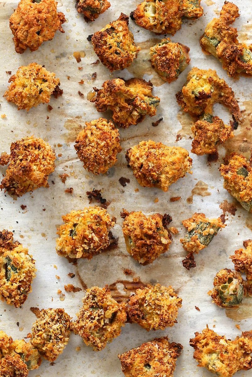 Baked Popcorn Okra Baked Popcorn Okra