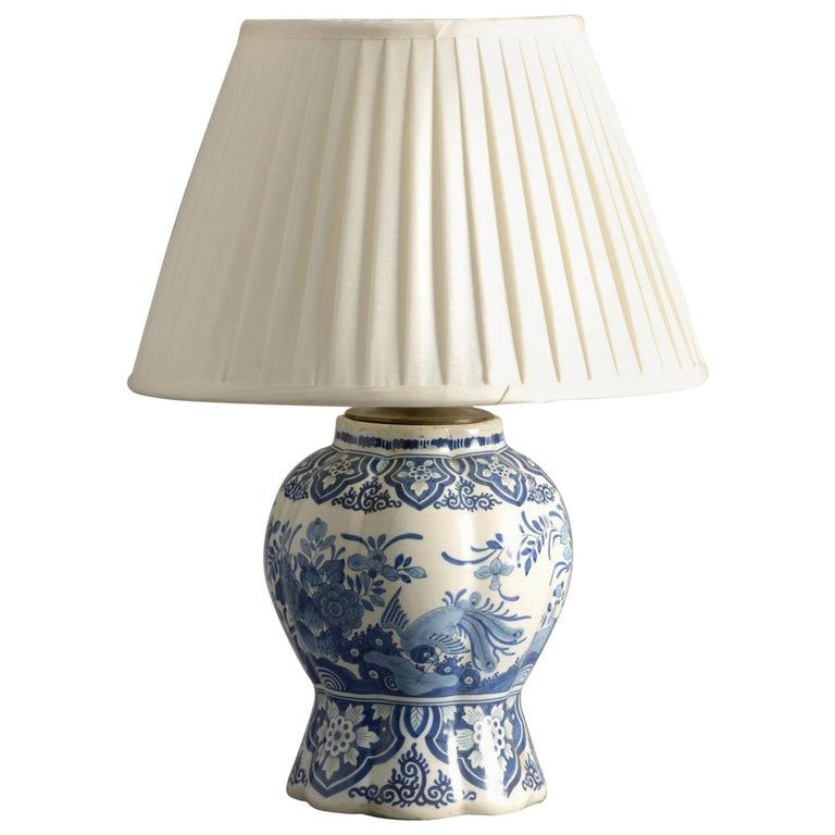 Blue And White Delft Pottery Baluster Vase Lamp In 2020 Vase Lamp Lamp Table Lamp