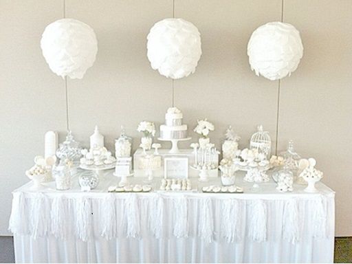 white sweet table wedding