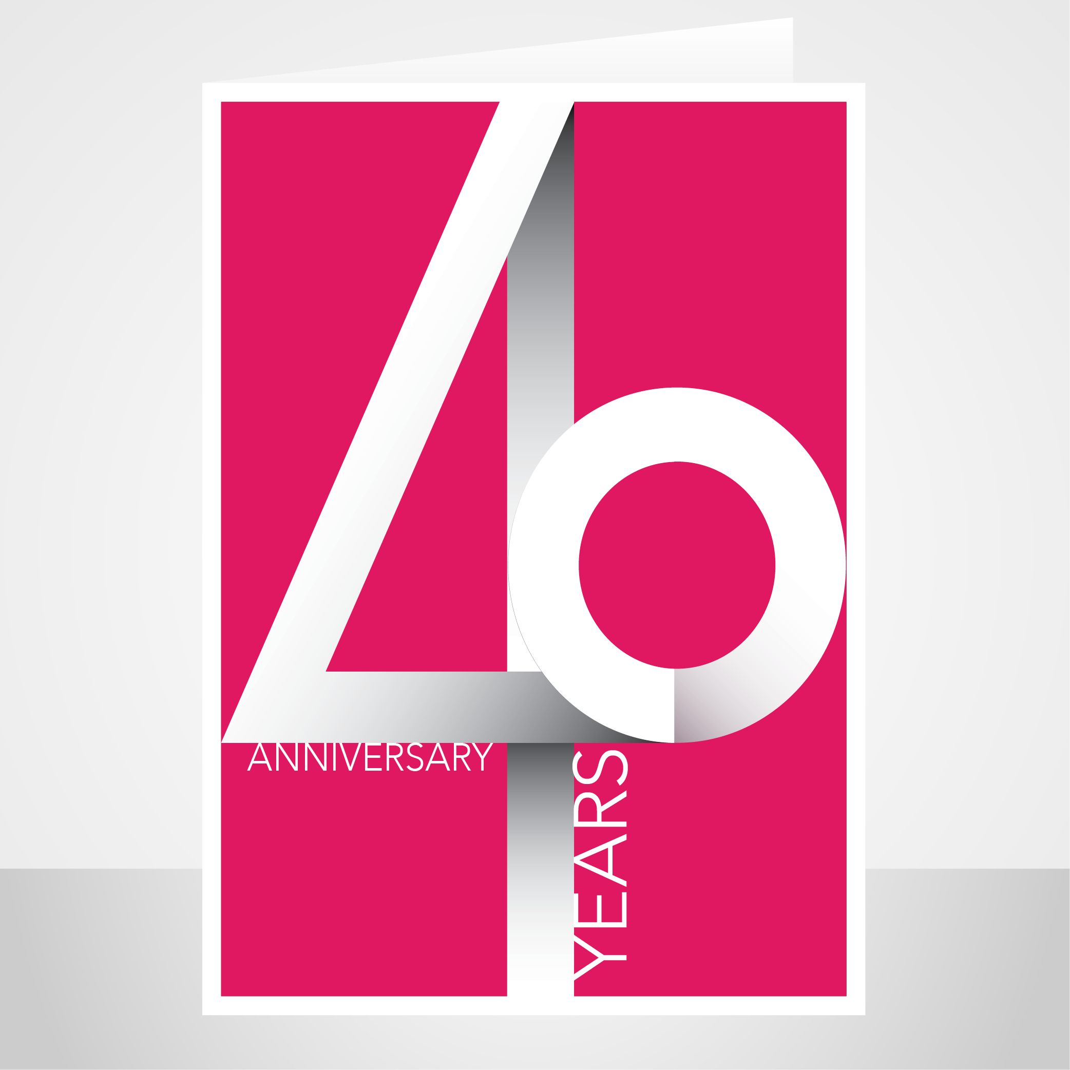 40th wedding anniversary card ruby typography. artwork by