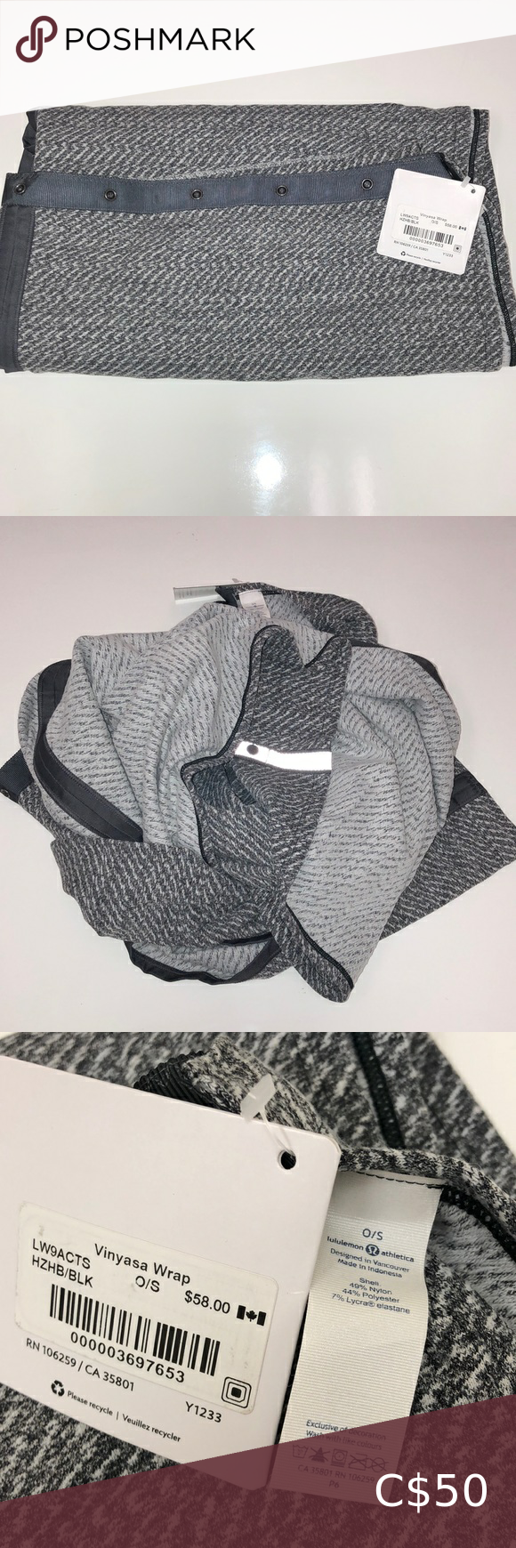 Vinyasa HAZY HEATHER HEATHERED WHITE BLACK NWT Vinyasa HAZY HEATHER HEATHERED WHITE BLACK NWT