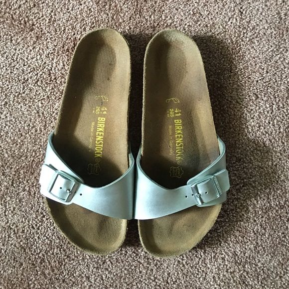 birkenstock madrid single strap sandals silver birkenstock strap size 41 in us womens