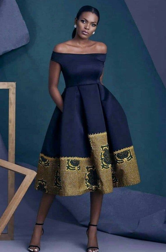 Ankara dress, African print dress, offshoulder dress, pleated skirt, women clothing, Nana Adwoa #africanprintdresses