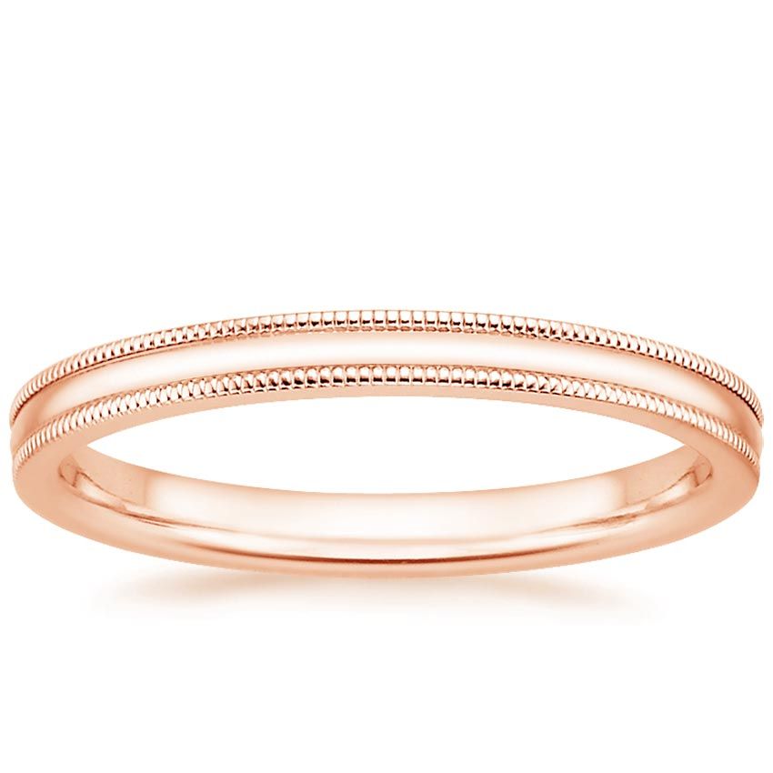 14K+Rose+Gold+2mm+Milgrain+Wedding+Ring+from+Brilliant+Earth Rose Gold Wedding Ring Band, Milgrain Wedding Bands, Classic Wedding Rings, White Gold Wedding Rings, Rose Gold Band, Rose Gold Engagement Ring, Gold Bands, Milgrain Ring, Wedding Gold