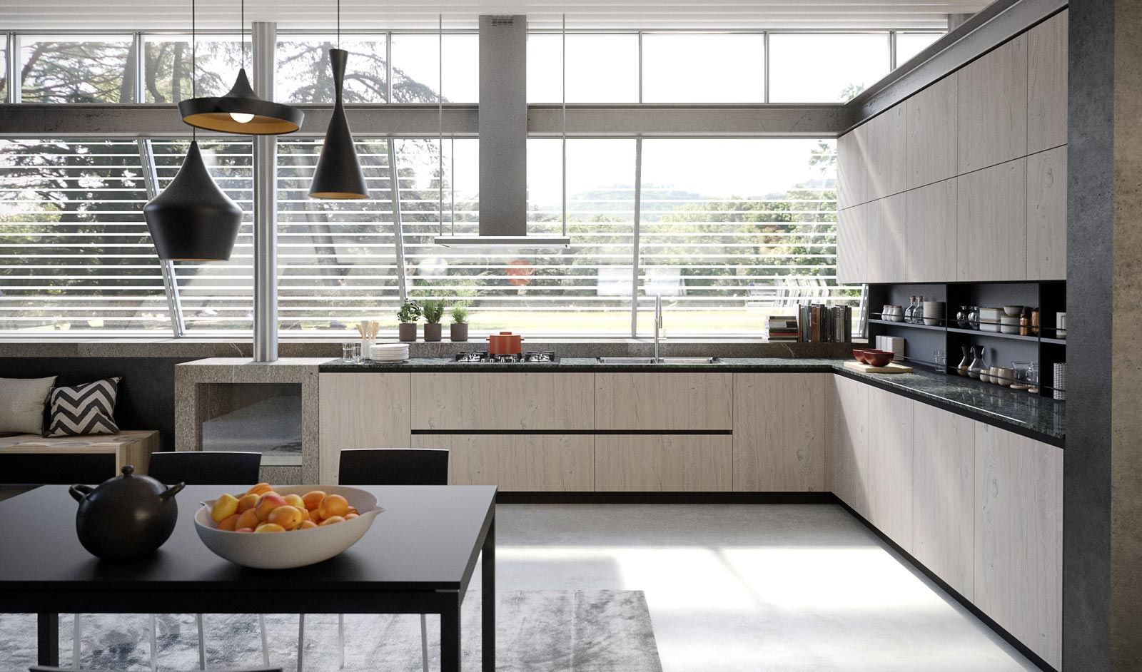 Cucina senza maniglie: si apre con le \ Cucina senza maniglie: si apre con le \