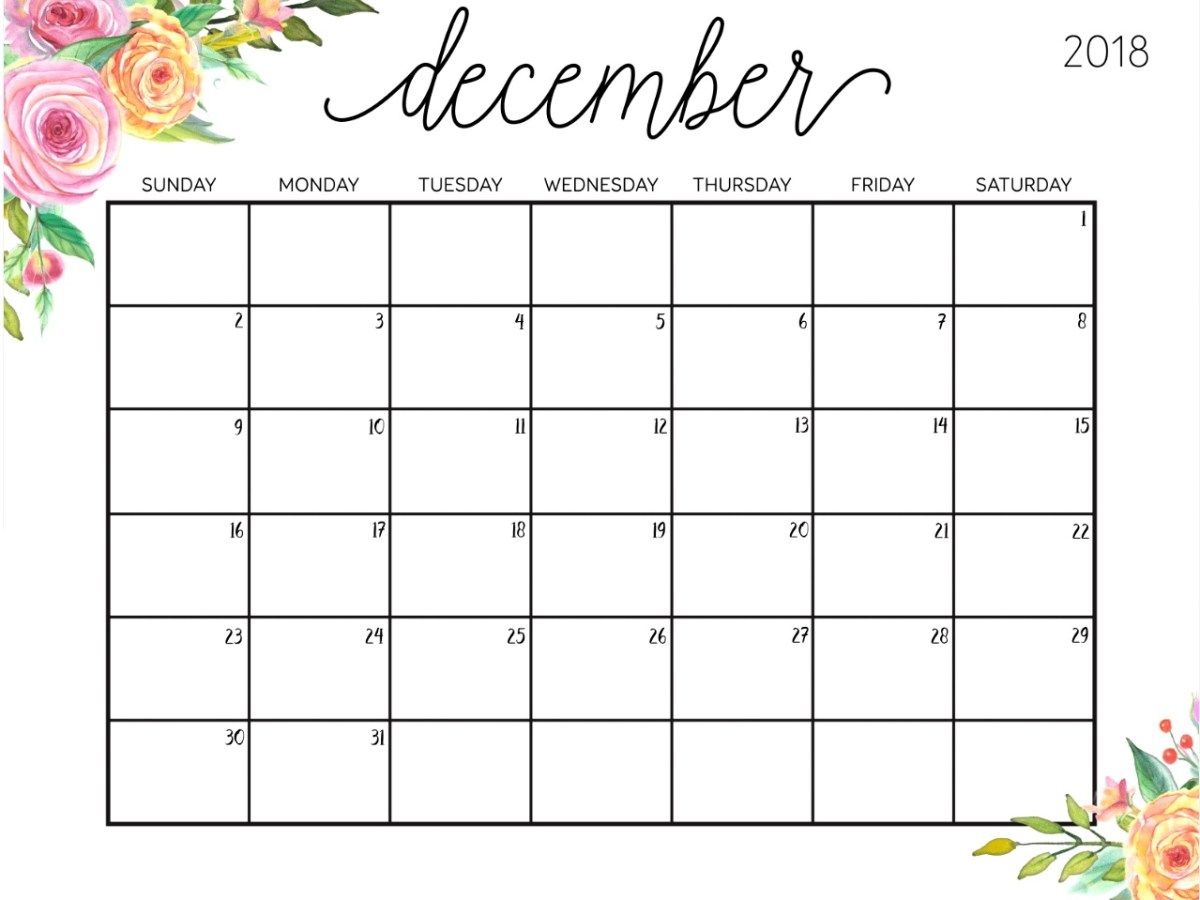 December 2018 Calendar Cute July Calendar Free Printable December 2018 Calendar Cute July Calendar Free Printable