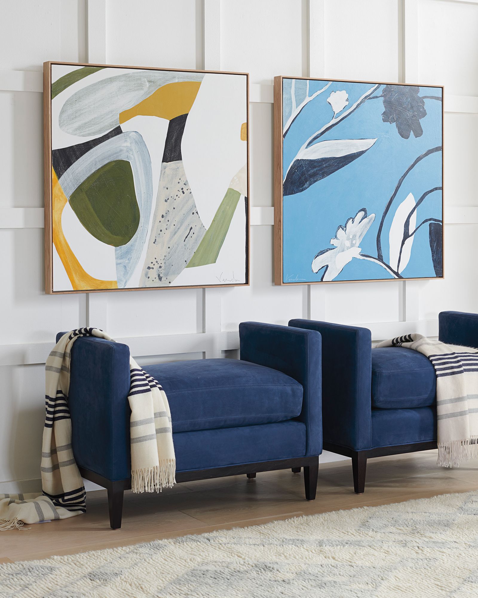 Beautiful Art Completes This Living Space Alpaca Throw Natural