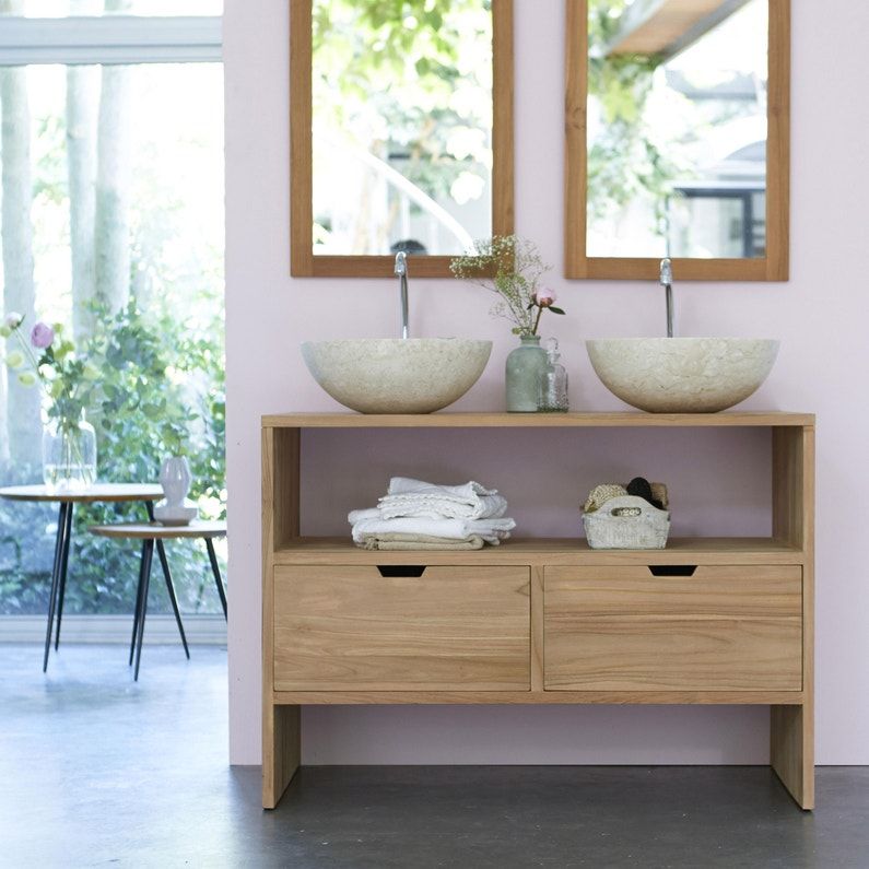 Meuble De Salle De Bains Kende L 120 X H 56 8 X P 45 Cm Bleu Oxford Kende Leroy Merlin Salle De Bain Meuble De Salle De Bain Maison Modulaire