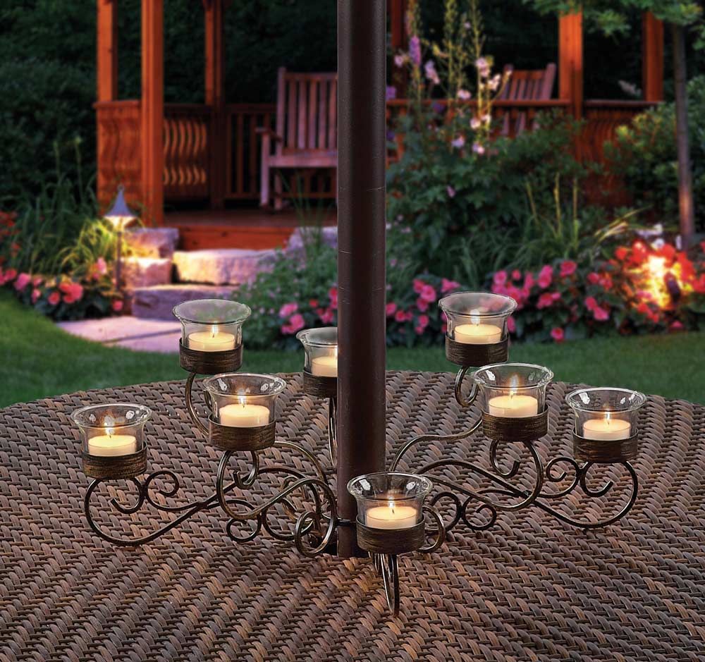 Outdoor votive candle chandelier