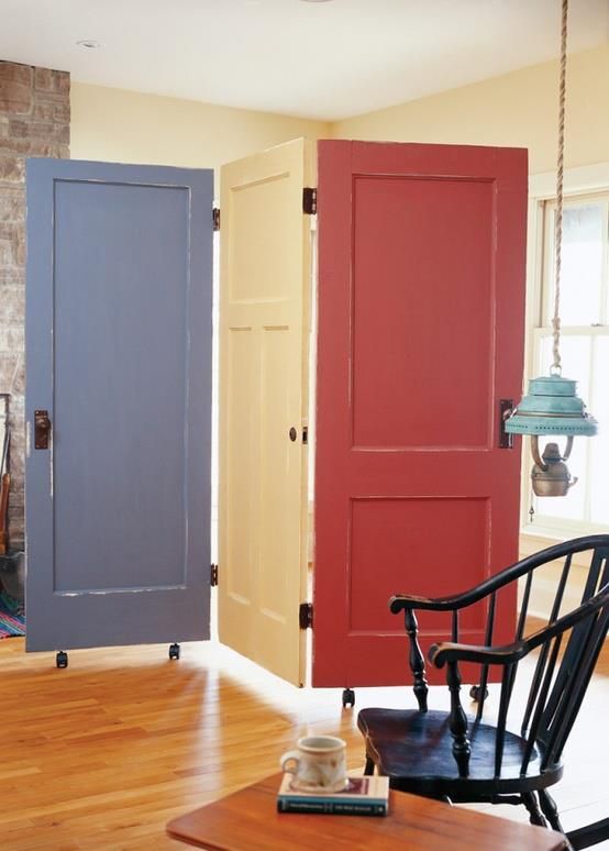 Old Doors Into Room Divider Repurposing In 2018 Diy Old Doors Into Room Divider