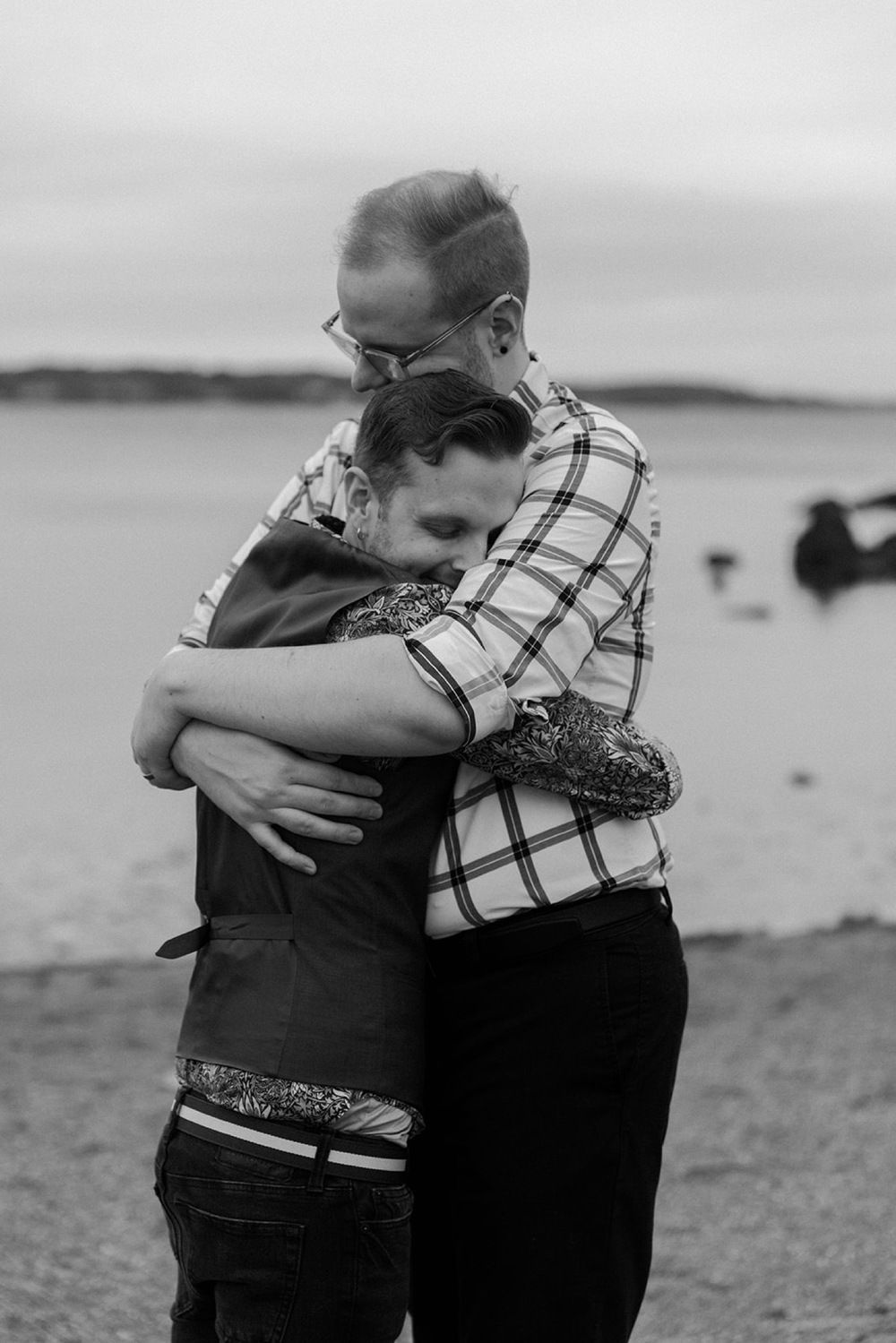 This intimate same sex elopement took place on a cloudy day on the rocky shores of Massachusetts. These two grooms said I do along the coast in a meaningful outdoor ceremony with just the two of them. After their ceremony we took elopement pictures on the beach! Winter Elopement, Elopement Dress, Beach Elopement, Willow Park, Rocky Shore, Wedding Boston, Willows, Cloudy Day, Elopement Inspiration