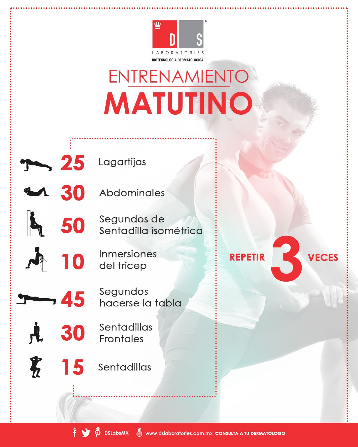 rutina de ejercicios durante la semana