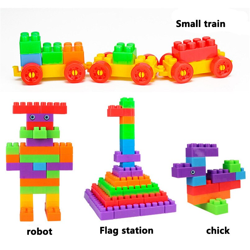 Bloques de construcción DIY de 80 Uds figuras de bloques suaves tamaño educativo creativo 2x4 Compatible con juguetes de plástico lego para niños HON Bloques de construcción DIY de 80 Uds figuras de bloques suaves tamaño educativo creativo 2x4 Compatible con juguetes de plástico lego para niños HON