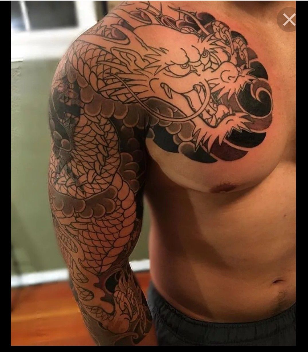 Chinese Dragon Tattoos For Men Chinese Dragon Tattoos Dragon Tattoo Shoulder Half Sleeve Tattoos For Guys