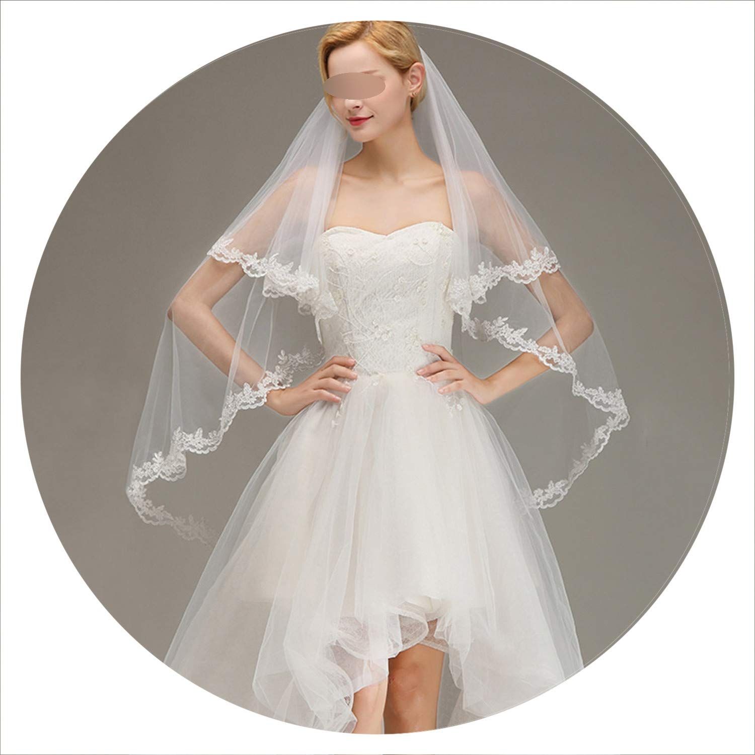 short white wedding veils