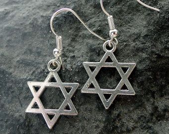 Silver Star Of David Earrings Everyday Jewish Jewelry Religious Silver Star Of David Earrings Everyday Jewish Jewelry Religious Judaism Israel B6593