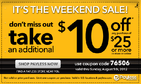 Payless Footwear: $10 off $25 Printable Coupon Payless graphic regarding Payless Shoes Printable Coupon known as Payless Sneakers: $10 off $25 Printable Coupon Payless