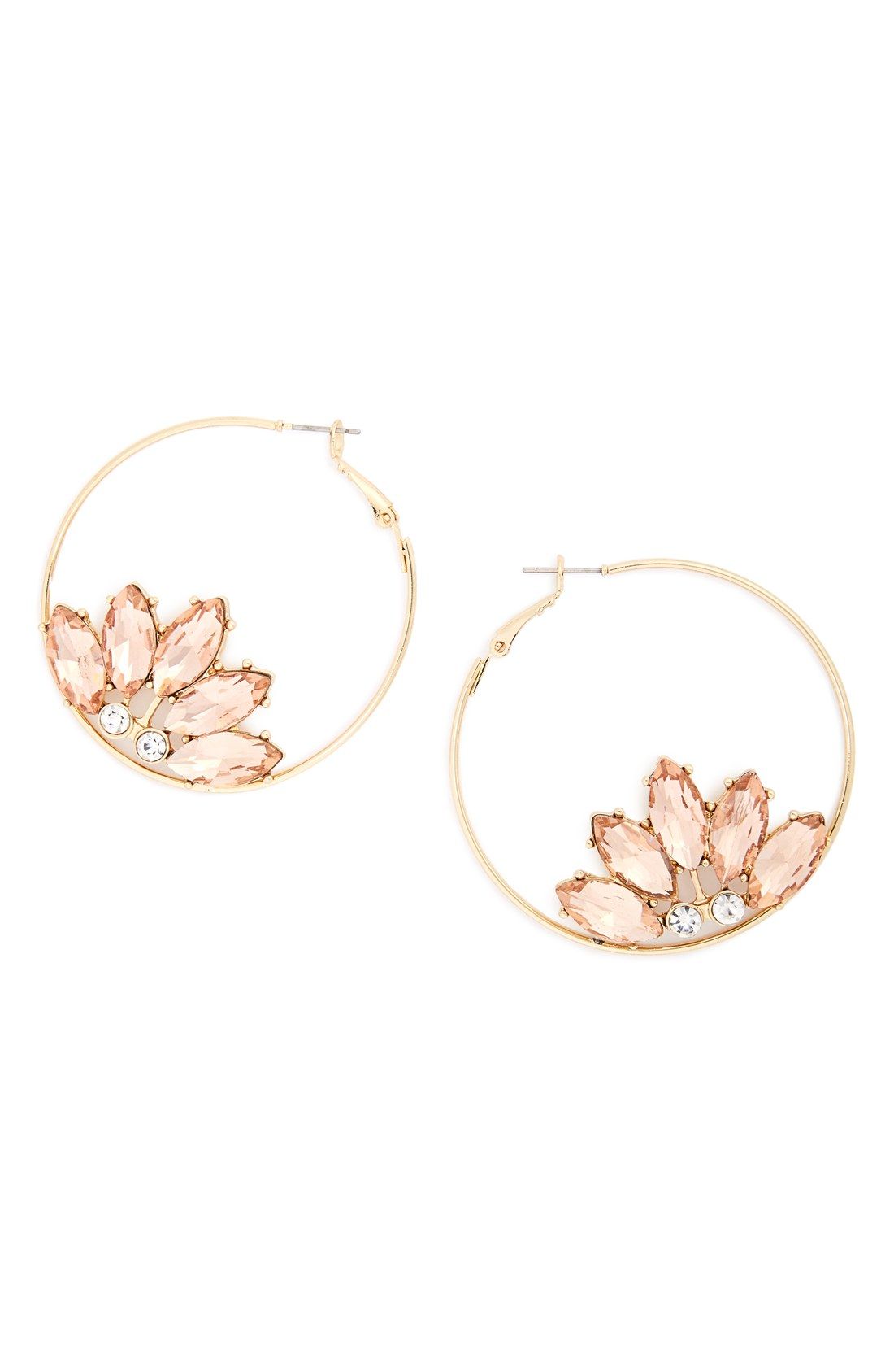 Crystal Flower Hoop Earrings More Closet In 2018 Pinterest Crystal Flower Hoop Earrings More