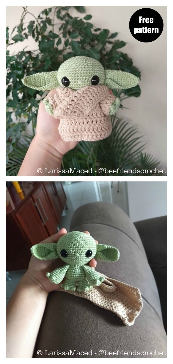 #Crochet #Patterns #Star #Wars #Yoda Baby Yoda Amigurumi Free Crochet Pattern