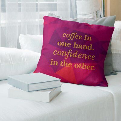 Faux Gemstone Coffee & Confidence Quote To Travel is to Live Throw Pillow