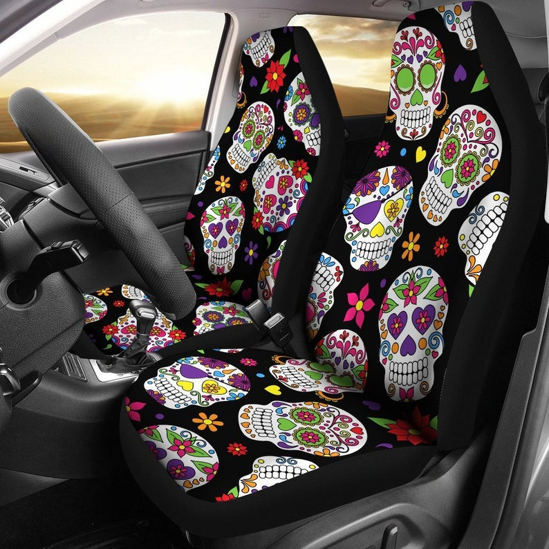 Sugar Skulls Car Seat Covers Pair 2 Front In 2020 Suv Seats Cat Cover - Sugar Skull Car Seat Covers Sugar Skulls Car Seat Covers Pair 2 Front In 2020 Suv Seats Cat Cover - Sugar Skull Car Seat Covers