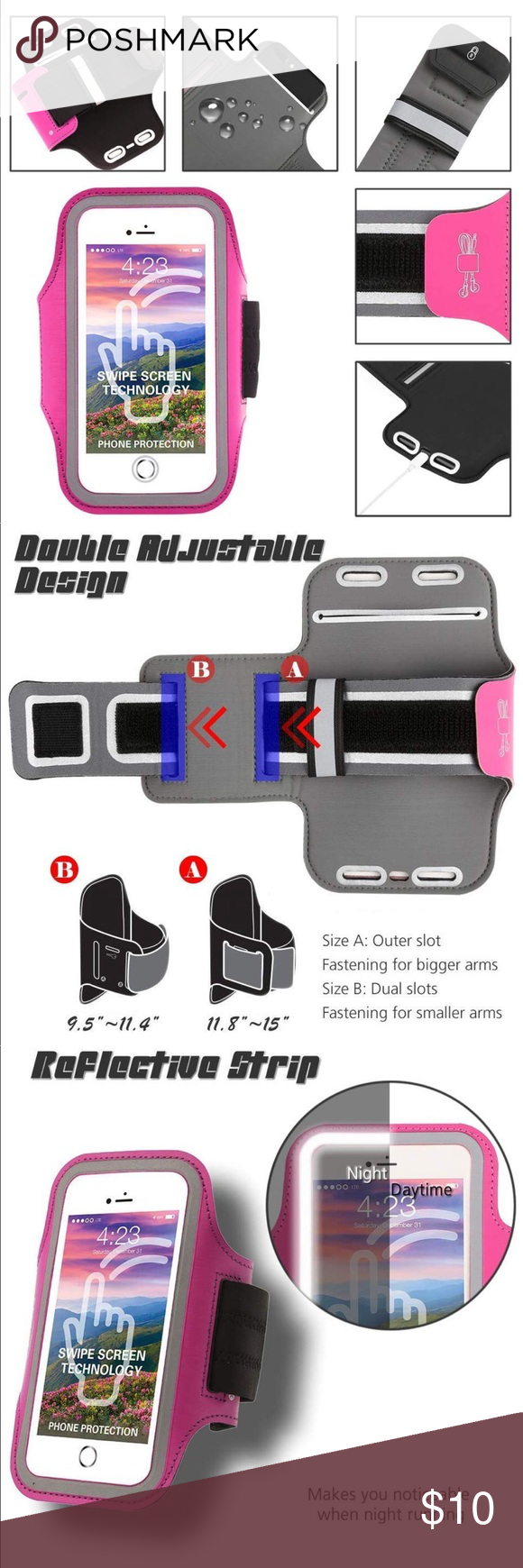 Universal Cellphone Case for Workout, Gym (Pink) Sports Running Armband Compatible Oppo U705T Ulike 2 U2 4.5