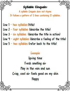 Free Cinquain Poem Cinquain Cinquain Poems Cinquain Poetry