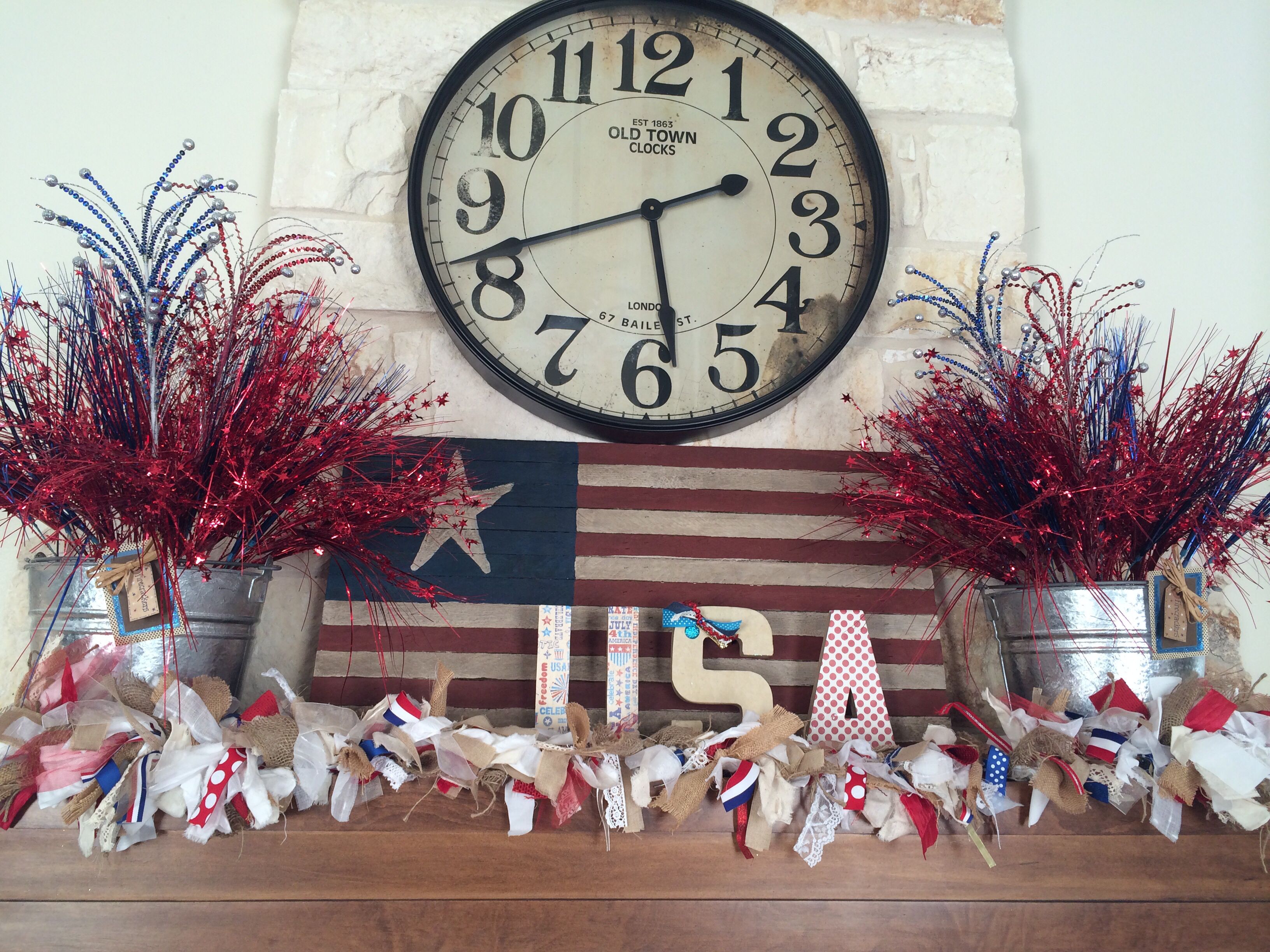 Memorial Day, 4th of July, Patriotic, Mantel / Mantle, Home Decor, Flag
