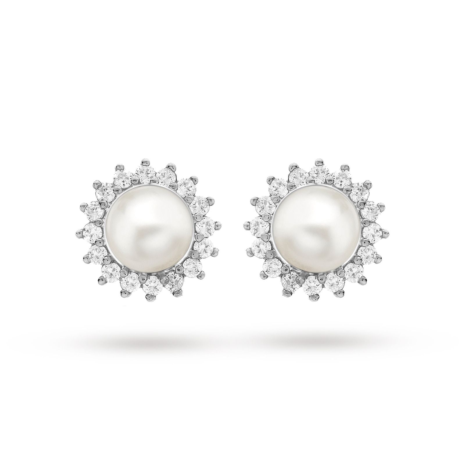 9ct White Gold 0 25ct Diamond And Pearl Cer Stud Earrings 9ct White Gold 0 25ct Diamond And Pearl Cer Stud Earrings Jewellery