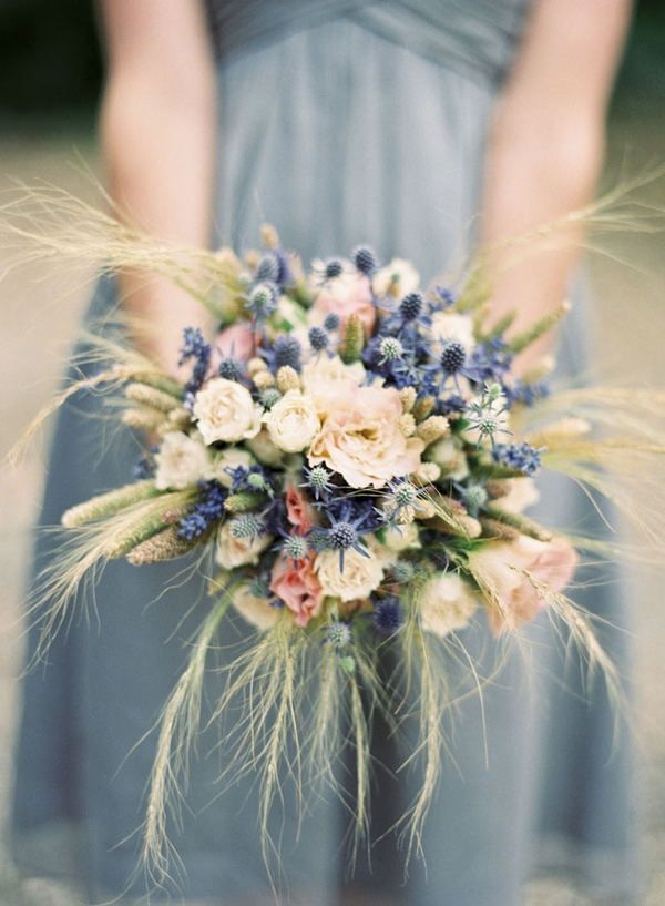 Thistle Wedding Flowers Flower Inspiration Blue Thistle Wedding Flowers Flower Inspiration Blue Bridesmaids Dress Rose Wheat