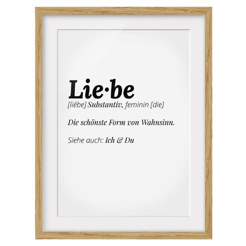 East Urban Home Gerahmtes Papierbild Die Definition von Liebe