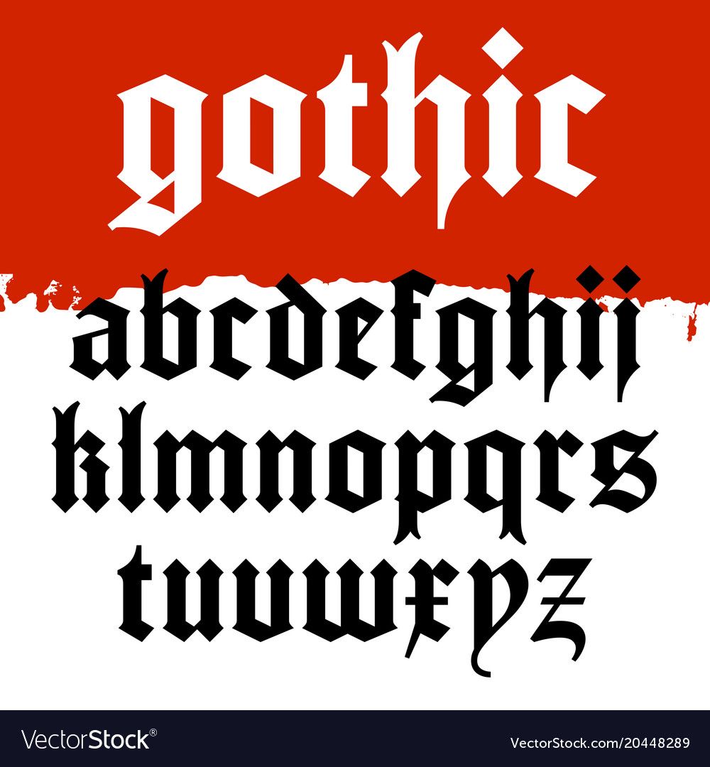 Gothic font 001 vector image on VectorStock