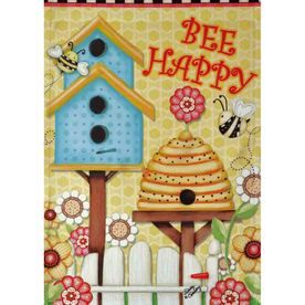 Bee Happy Hive Spring House Flag Beehive 28/" x 40/" Briarwood Lane