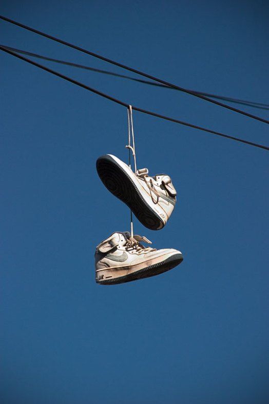 sneakers over power lines