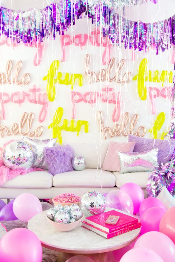 No Boys Allowed: A Holographic + Neon Slumber Party! | studiodiy.com Pj ...