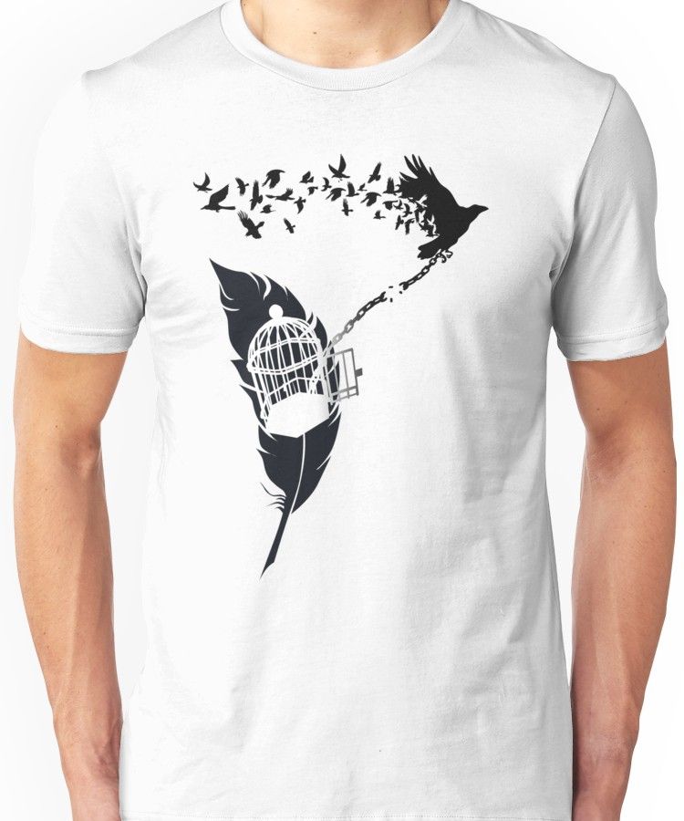 Bird T Shirt Men\u2019sUnisex Men\u2019s Urban Shirt Graphic Tee Pop Art TShirt Broken Light and Birds Silver Screen Print T Shirt