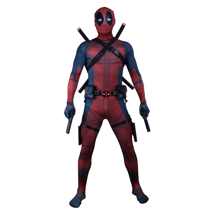 Deadpool Spandex Lycra Zentai Bodysuit for Adult Man Halloween Cosplay Costume