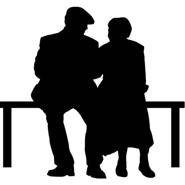 wallmonkeys people silhouette wall decals elderly couple puzzle stencil template