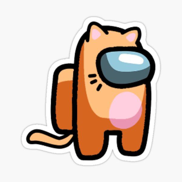 orange cute cat crewmate among us Sticker orange cute cat crewmate among us Sticker