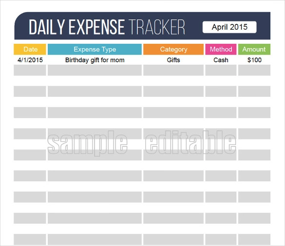 A Sample Daily Expenditure Tracker Google Search Daily Expense Tracker Excel Budget Template Expense Tracker